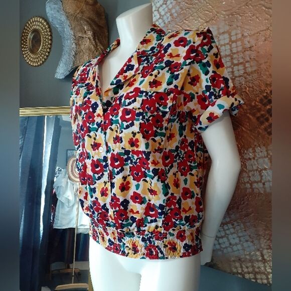 Vintage Abstract Floral Blouse - Picture 5 of 13